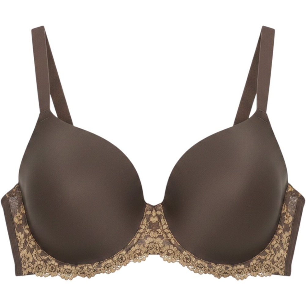 Wacoal Embrace Lace Contour Bra 853191 Chocolate Brown Gold 40C NWT